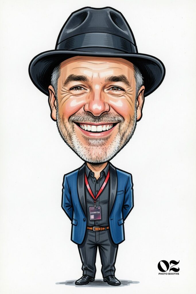 Paul Pritsis DJ & MC Caricature by Oz Booths
